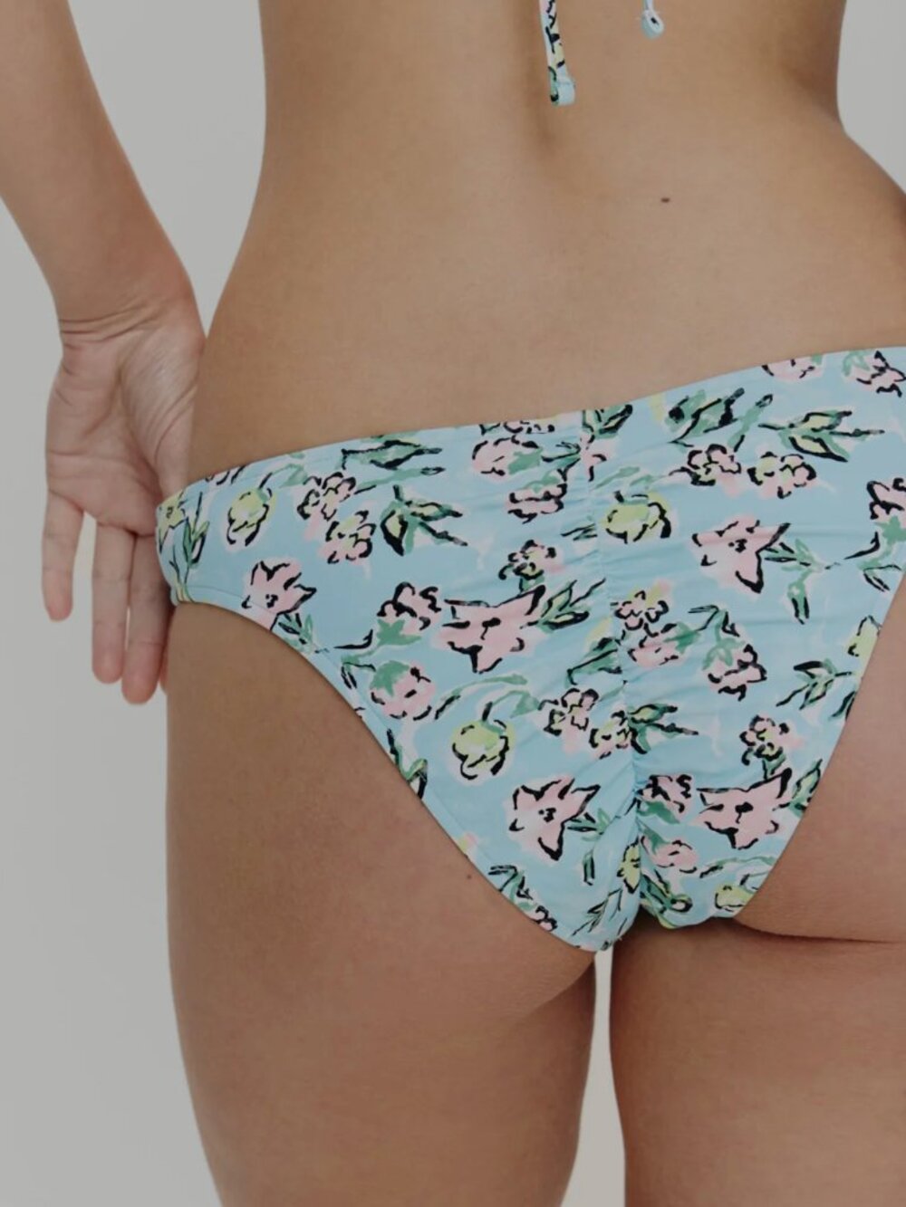 NWT Frankies Bikinis Khai Cheeky Bikini Bottom in Pastel Peony - Picture 3 of 3
